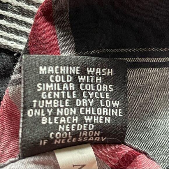 Buckle Black Plaid Topstitching Long Sleeve Button Down Tops Men’s XL - Picture 11 of 15